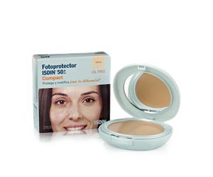 Fotoprotector Isdin Compact 10gr SPF 50 - Tono Arena - Maquillaje Compacto con Protección Solar - Pieles Grasas