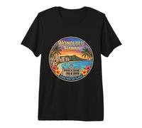 Fotorrealista Honolulu Hawaii Travel Souvenir Turista Regalo Camiseta Premium