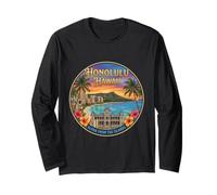 Fotorrealista Honolulu Hawaii Travel Souvenir Turista Regalo Manga Larga