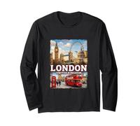 Fotorrealista Londres Inglaterra Travel Souvenir Turista Regalo Manga Larga