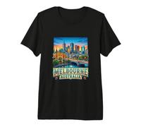 Fotorrealista Melbourne Australia Travel Souvenir City Gift Camiseta Premium