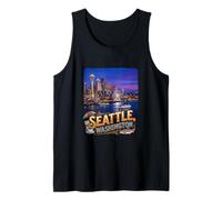 Fotorrealista Seattle USA Travel Souvenir City Tourist Gift Camiseta sin Mangas