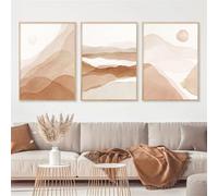 Fotos de Arte-Póster de Arte Mural Abstracto Bohemio en Tonos Beige Impresión en Lienzo de Acuarela Cuadro Moderno para Sala de Estar Cocina Oficina y Decoración del Hogar-40*60cm/3PCS (Sin marco)