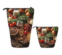 Fotos De Comida De Granja Telescópica Estuche Dos En Uno Pop-Up Estuche Multifuncional Papelería Para Adolescentes Adultos Hombres