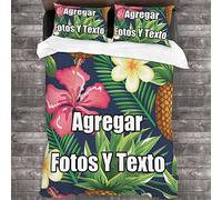 Fotos Personalizadas Funda de Edredon, 180×210cm Juego De Cama con Fundas De Edredón con Foto Personalizada, Juego de Funda Nórdica de Patrón para Familia Cumpleaños Parejas Ídolo Personal