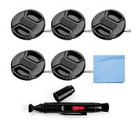 Fotover - 5 Tapones universales para Lentes con Gamuza de Microfibra y bolígrafo de Limpieza para cámara Canon Nikon, Sony Olympus