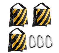 Fotover Bolsa de arena para estudio fotográfico, vídeo, bolsa de arena resistente para estudio fotográfico, soporte de luz, trípode de cámara con mosquetón, paquete de 3 (amarillo)