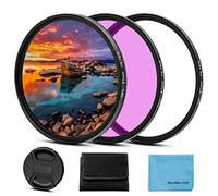 Fotover CFU-58 - Juego de filtros universales UV CPL FLD de 58 mm, kit de filtro polarizador circular con tapa de lente central para cámara Canon, Nikon, Sony, Pentax, Olympus y Fuji