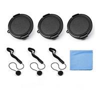 Fotover - Juego de 3 Tapas de Lente universales para Canon Nikon, Sony, Olympus DSLR y Lente de Limpieza de cámara