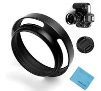 Fotover - Parasol de lente hueca con ventilación de metal para Leica, Canon, Nikon, Sony, Pentax, Olympus, Fuji y paño de limpieza de microfibra