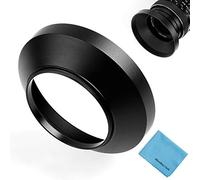 Fotover - Parasol Universal de Lente de Metal con Lente Central de Pinza para Canon Nikon Sony Pentax Olympus Fuji + paño de Limpieza de Microfibra