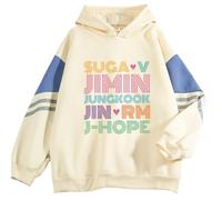 FOTS Jungkook v Jimin Rap Monster Jhope Jin Suga Sueda cálida Sudadera para Hombres Mujeres Fans de niñas Fans Apricot a-S