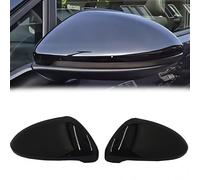Fouedy 1 par de cubiertas de espejo de puerta de repuesto para VW Golf 7 MK7 MK7.5 GTI R GTE GTD 13-20 Auto Lateral Espejo Cubierta Cubierta protectora del espejo retrovisor (Negro)