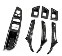 Fouedy Juego de 7 tiradores de puerta interior para BMW 5 F10 con patrón de | Para volante a la izquierda. Compatible con F11/F18 2010-2017, 520-535i. PC+ABS: diseño actualizado, más firme y no pegajoso