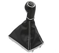 Fouedy - Pomo de palanca de cambios con funda de cuero a prueba de polvo, manual de 5 y 6 velocidades, compatible con Vauxhall OPEL Astra III H 1.6 2004-2010 (Blanco R-5-Velocidades)