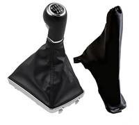 Fouedy - Pomo de palanca de cambios con funda de cuero a prueba de polvo, manual, de 5 y 6 velocidades, para Vauxhall Opel Astra III H 1.6 2004-2010 (R6-Negro)