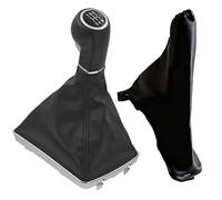 Fouedy - Pomo de palanca de cambios con funda de cuero a prueba de polvo, manual, de 5 y 6 velocidades, para Vauxhall Opel Astra III H 1.6 2004-2010 (5R-Negro)