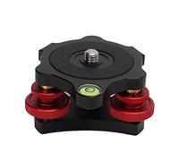 FOUF LP-64 Base Niveladora de Trípode para Cámara, Nivelador de Rueda Triple Ajuste de Nivel de Burbuja Aleación de Aluminio Multidireccional para Cámara SLR para Rótula