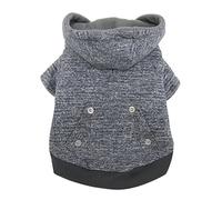 FouFou Dog Sudadera con Capucha Jaspeada, Grande, Gris