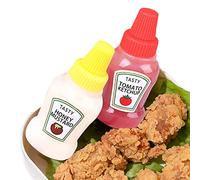 FOUNCY Botella exprimible para condimentos,Contenedor de aderezo para ensaladas para niños - 2 Piezas Botellas de Salsa 25ml Ketchup Squeeze contenedores Botella portátil condimentos tarros
