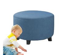 FOUNCY Fundas para puf, funda gruesa redonda, funda elástica para otomana para salón, dormitorio, baño, lugar de trabajo doméstico, cubiertas protectoras para reposapiés