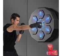 FOUNCY Máquina De Boxeo Inteligente Equipo De Boxeo De Música Portátil Máquina De Perforación Electrónica Montada En la Pared Entrenamiento De Boxeo USB Juego De Lucha Divertido con Guantes Bluetooth