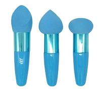 Foundation Puff Set: esponja de maquillaje de alta densidad de 3pcs con manijas, aplicador cosmético de mezcla suav, 4.13x3.54x4.13in licuadora de belleza reutilizable | Accesorios de viaje de rutina