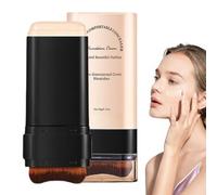 Foundation Stick - Maquillaje De Cara Natural | Stick De Contorno Hidratante Para La Belleza Diaria | Cobertura Con Cepillo Incorporado Para Las Mejillas De La Frente De La Nariz Acaba