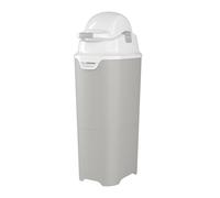 Foundations Cubo alto para pañales con tapa hermética, duradero e inodoro, gran capacidad, capacidad para hasta 60 pañales para recién nacidos, recarga con cualquier bolsa, color gris