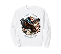 Founded and Standing in Faith Vintage Watercolor Eagle 1776 Sudadera