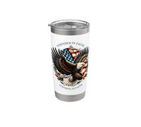 Founded and Standing in Faith Vintage Watercolor Eagle 1776 Vaso térmico de acero inoxidable de doble pared