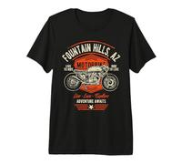 Fountain Hills AZ USA - Diseño de Motocicleta de Estilo Envejecido Camiseta Premium