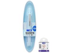 Fountain Pen, Click Pen, Refillable Ink Cartridges, Smooth 0.38mm Writing Tip, for Drawing Doodling Calligraphy Workplace School Use, 5.91 Inches, Blue Pink, 1 Set 5 Cartridges