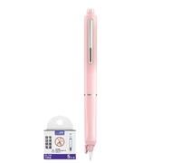 Fountain Pen, Retractable Pen, Fine Tip Smooth Flow Refillable Lightweight Portable Stainless Steel ABS Material, Writing Tool for Journal Scrapbook School Work, 0.71x0.59x5.91Inches, Blue, Pink