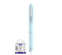 Fountain Pen, Retractable Pen, Fine Tip Smooth Flow Refillable Lightweight Portable Stainless Steel ABS Material, Writing Tool for Journal Scrapbook School Work, 0.71x0.59x5.91Inches, Blue, Pink