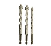 Four Blade Serrated Eccentric Drill Bits for Multi-Material Drilling, Durable Carbide Drill Bit Set for Home & Professional, Anti-Slip Precision, Glass Tile Concrete Metal (6+8+10mm)