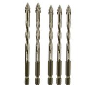 Four Blade Serrated Eccentric Drill Bits for Multi-Material Drilling, Durable Carbide Drill Bit Set for Home & Professional, Anti-Slip Precision, Glass Tile Concrete Metal (3PCS 6+2PCS 8mm)