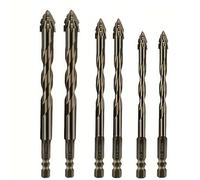 Four Blade Serrated Eccentric Drill Bits, Versatile Concrete Drill Bit Set for Glass Cast Iron Tile and Wood (6/6/8/8/10/10)