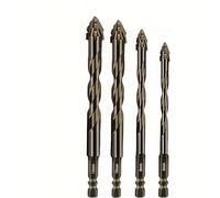 Four Blade Serrated Eccentric Masonry Drill Bit Set, Premium Carbide Cement Drill Bits for Concrete, Brick, Tile, Fast Penetration, Accurate, Durable (6/8/10/12)