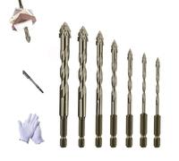 Four-Edged Serrated Eccentric Drill,New Four-Flute Sawtooth Eccentric Drill Bit,Multi Purpose Drill Bit Set,Titanium-Coated Design Drill Bit,High Strength Metal Bits (3/4/5/6/8/10/12mm)