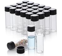 FOUR E'S SCIENTIFIC Paquete de 50 frascos de vidrio de 10 ml con tapón de rosca Frascos para muestras de líquidos transparentes de laboratorio para aceite esencial,medicina,reactivo,aceite de unción