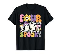 Four Ever Spooky Fiesta de Cumpleaños Chica 4 Años Coqueta Camiseta