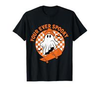 Four Ever Spooky Skateboarding 4º cumpleaños Fantasma Camiseta