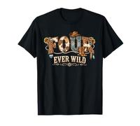Four Ever Wild It's My 4th Birthday Cowboy Cowgirl Western Camiseta