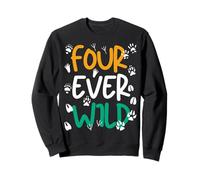 Four Ever Wild It's My 4th Birthday Zoo Safari Party Animal Sudadera