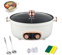 Four Grid Multifunctional Stew Pot,Large Capacity 4 Grid Electric Hot Pot, Independent Temperature Control on Both Sides for Home Party (4 Grid 7L)