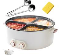 Four Grid Multifunctional Stew Pot, Multifunctional Electric Pot 4 Compartment, 7l Large Capacity Integrated Hot Pots Electric Caldron, Independent Temperature (4-Grid)