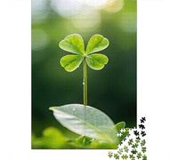 Four Leaf Clover Rompecabezas Lucky Charm 1000 Piezas Papel Reciclado para Mujeres, Regalos para Hombres Rompecabezas Divertido Regalo Y Actividad En Casa 38x26cm/1000pcs