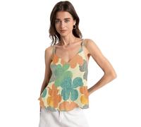 Four Leaf Clovers - Camiseta sin mangas de gasa para mujer, sin mangas, con espalda descubierta, cuello halter, playa, Tréboles simples de cuatro hojas, S