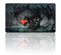 Four leaves MTG Alfombra de juego + bolsa impermeable, tamaño 60 x 35 cm con zonas de mapas, juego de cartas coleccionables, estera de mesa, juegos, alfombrilla de ratón MTG (Dragon)
